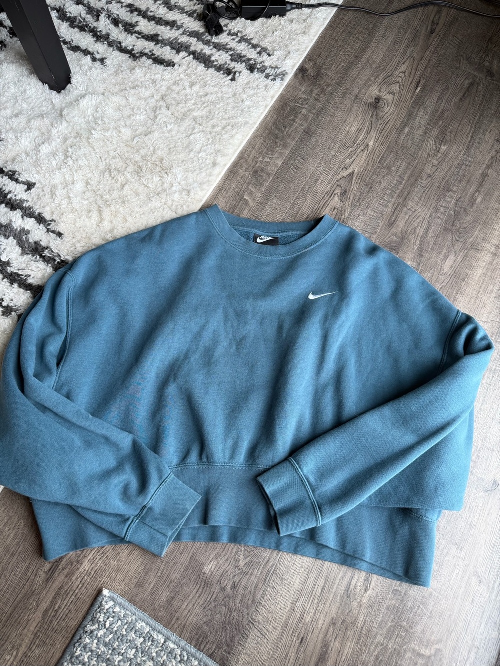 Nike Blue Cropped Crewneck Sweatshirt